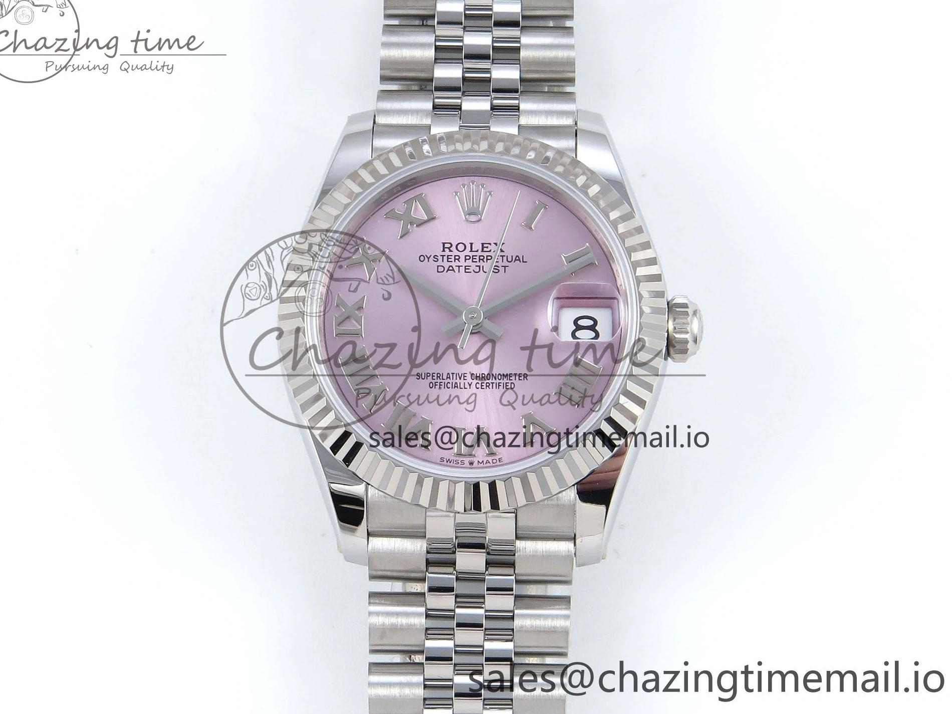 MiroTime 0216 Upgraded DateJust 31 278274 ARF 1:1 Best Edition 904L Steel Pink Roman Dial on SS Jubilee Bracelet ETA 532
